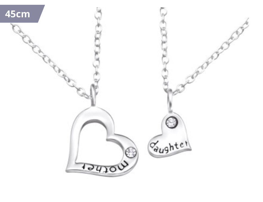 Matching Mother and Daughter with CZ Necklace Set