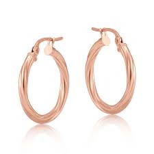 RoseGold Twisted 2mm Hoop Earring