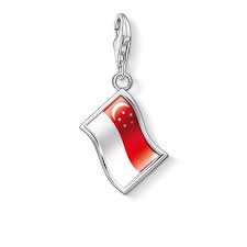 Singapore Flag Silver Charm
