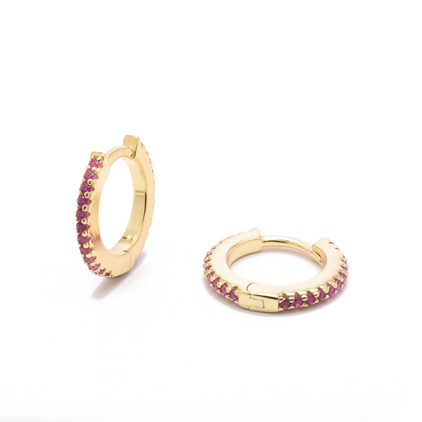 Coloured CZ Huggie Earrings