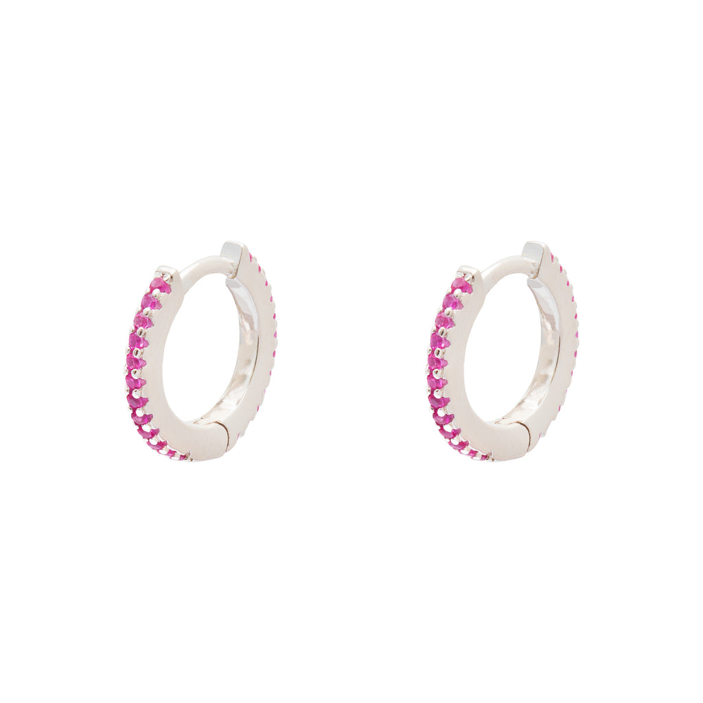 Coloured CZ Huggie Earrings