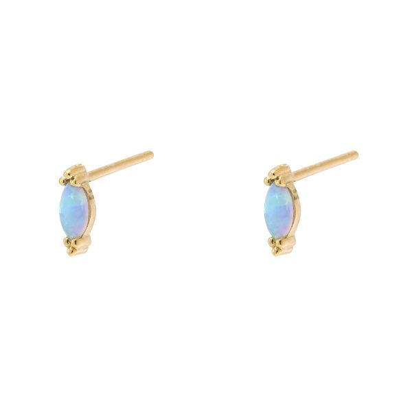 Blue Opalite Oval Stud Earrings - 2 colours
