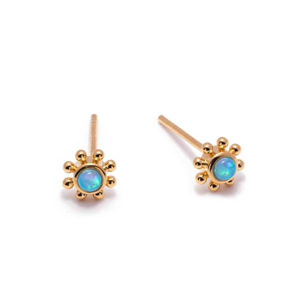 Earring - Blue Opalite Sun YGP Earring