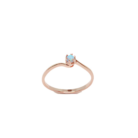 Ring - Single Blue Round Opalite