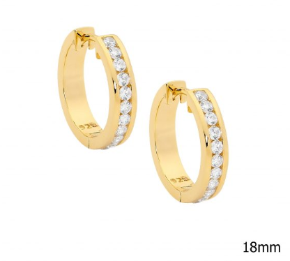 Round Channel 18mm Hoop Earrings - 2 colours