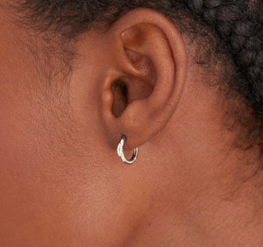 Dance 'Til Dawn - Sparkle Emblem Silver Huggie Earrings