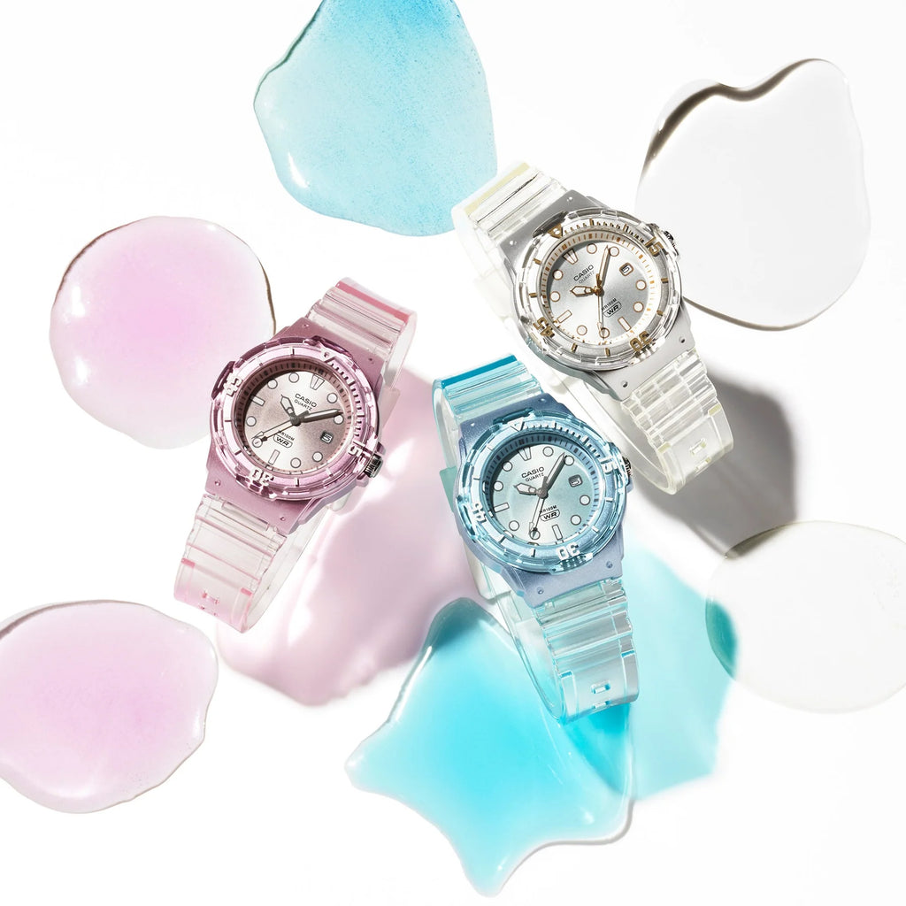Casio Ladies Ana Transparent White Resin Watch