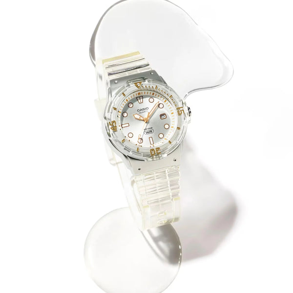 Casio Ladies Ana Transparent White Resin Watch