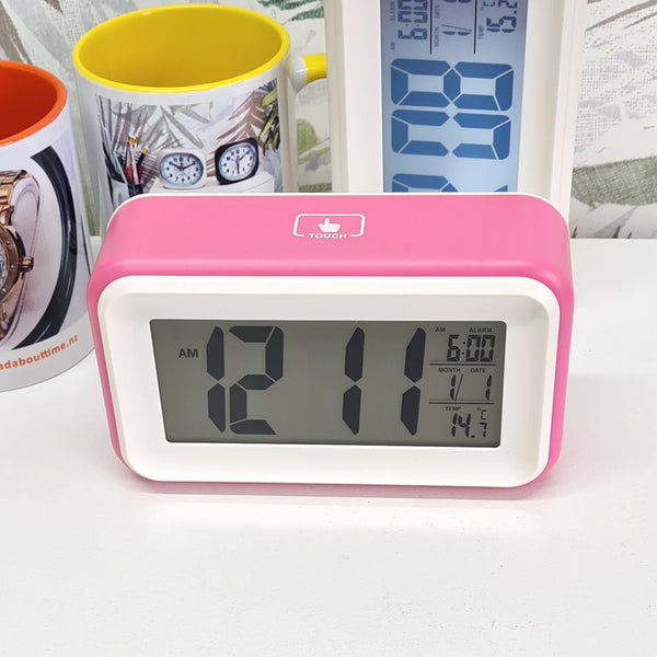Night Glow Large Digital Clock - Watermelon Pink