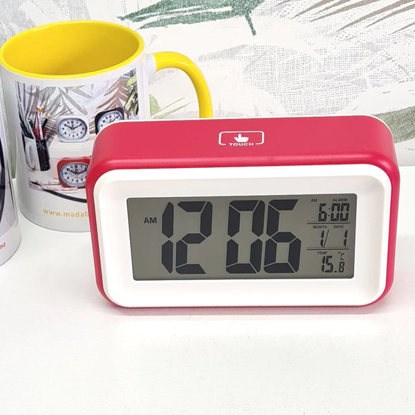 Night Glow Large Digital Clock - Strawberry Red