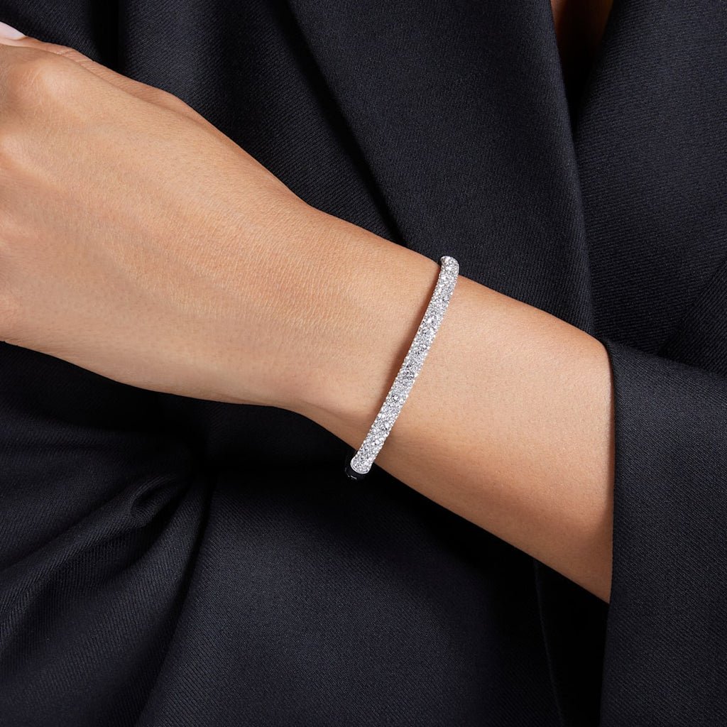 Sublima Snow Pavé Silver Bangle (MEDIUM)