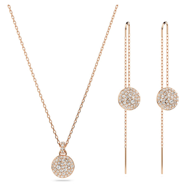 Meteora White Rosegold Necklace & Earring Set