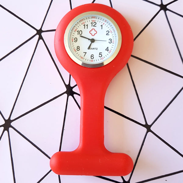 Silicone Nurse Watch - Red