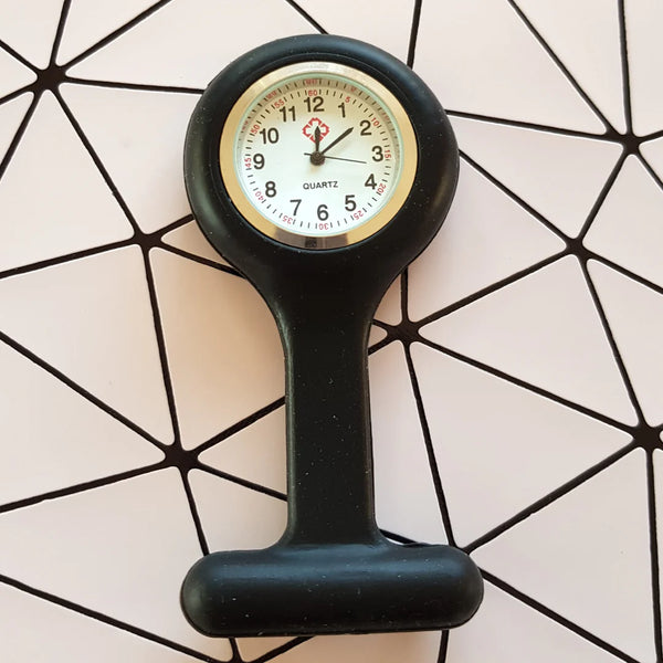 Silicone Nurse Watch - Black