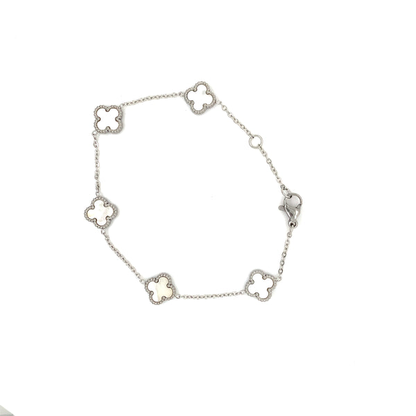 Clover Bracelet - White MOP Shell - 2 colours available