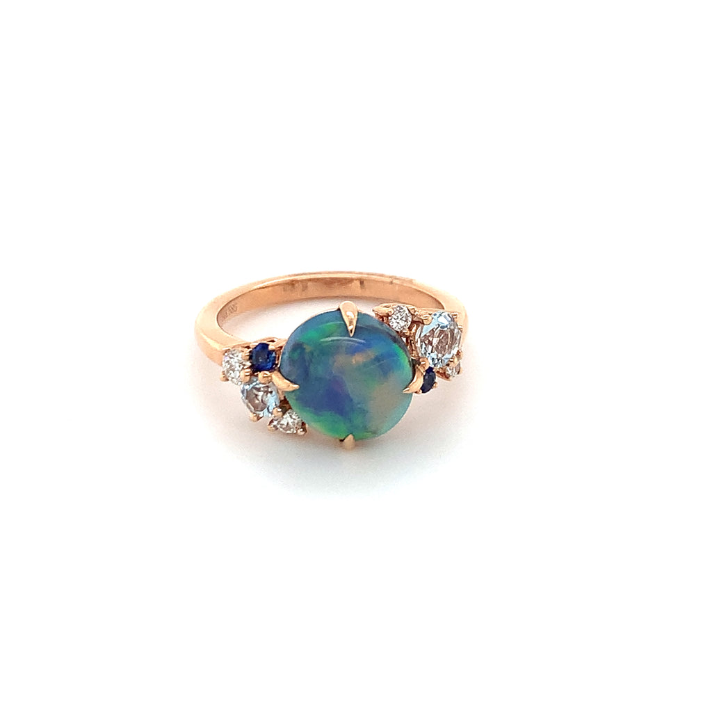 Iris Blue Opal Ring