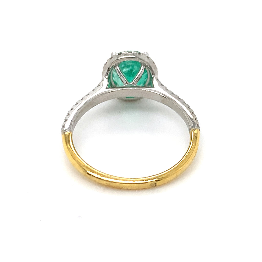 Emily Two Tone Emerald Ring