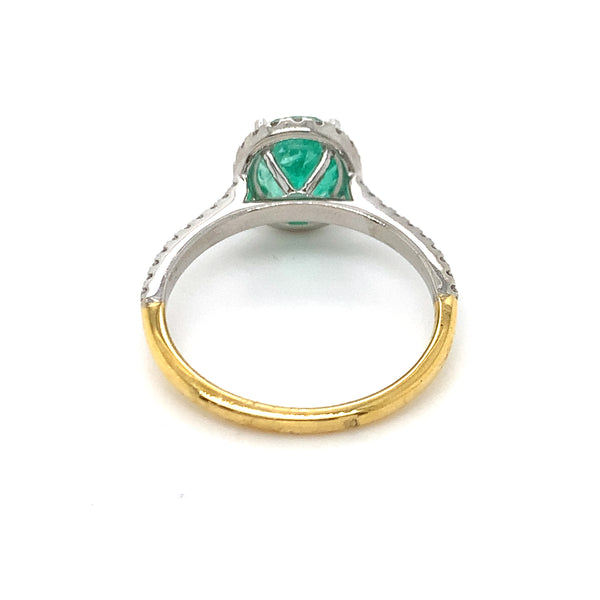 Emily Two Tone Emerald Ring