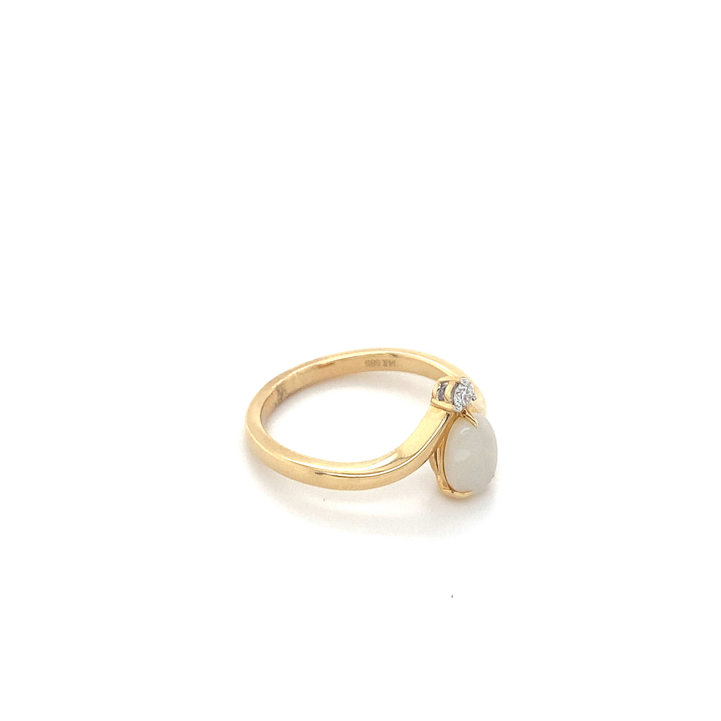 Rosaline White Opal Ring