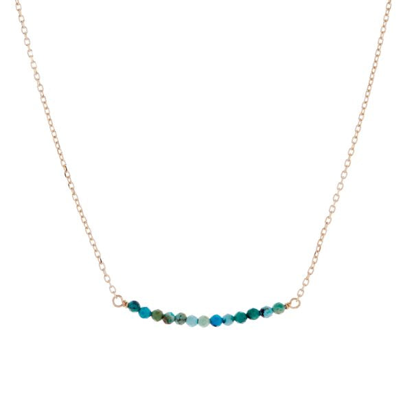 Necklace - 13 Turquoise/Green Beads