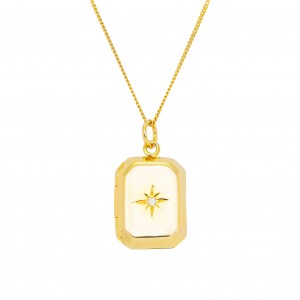 Whimsical Star Rectangular Locket Necklace - 2 colours