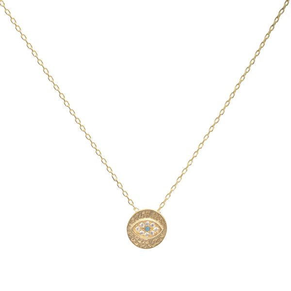 Evil Eye w/ Cz Detailing Necklace  - 2 colours