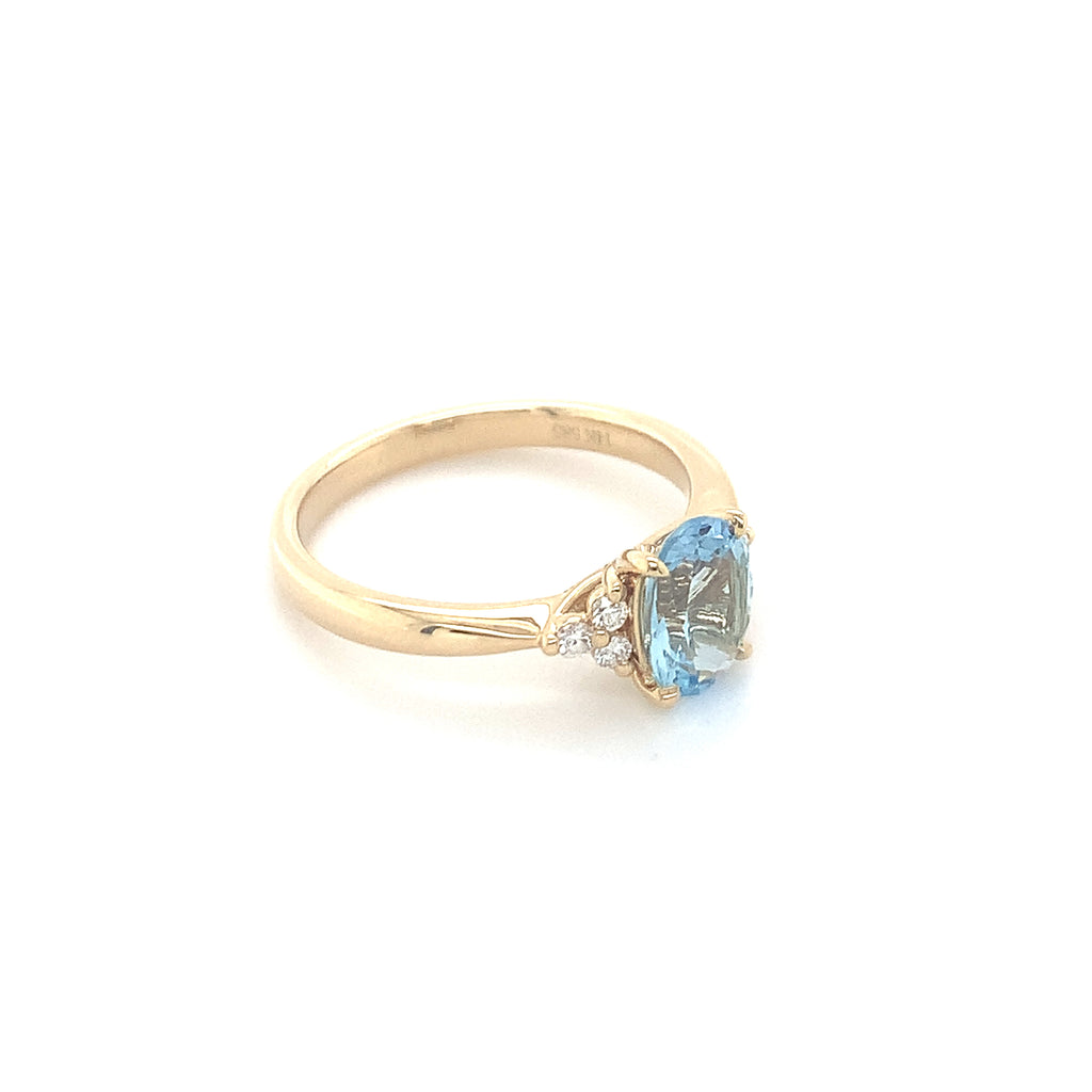 Abigail Aquamarine Yellowgold Ring