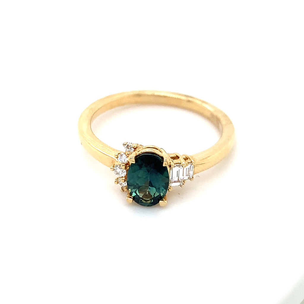 Cerline Sapphire Diamond Ring