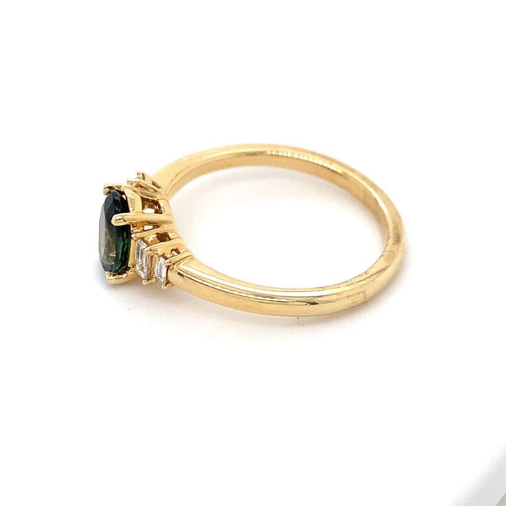 Cerline Sapphire Diamond Ring