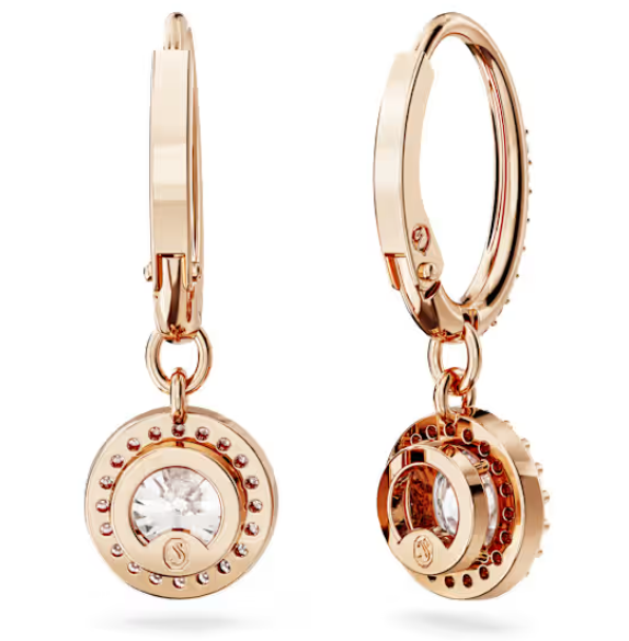 Una Angelic: Pave White Round Cut Drop Earrings - 2 colours