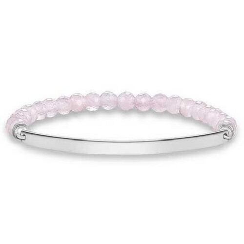 Love Bridge: Rose Quartz Engravable Silver Bracelet