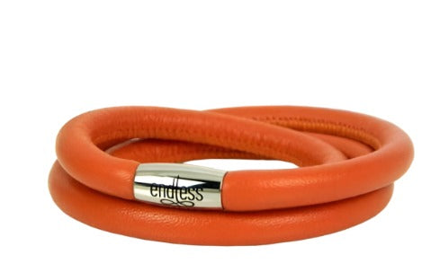 Endless Orange Leather Bracelet