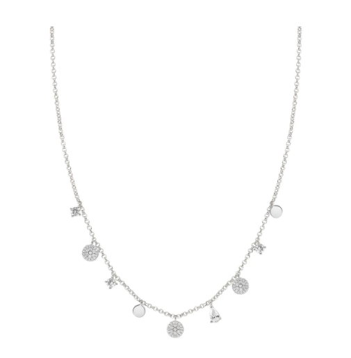 Lucentissima: Sterling Silver Round CZ Necklace