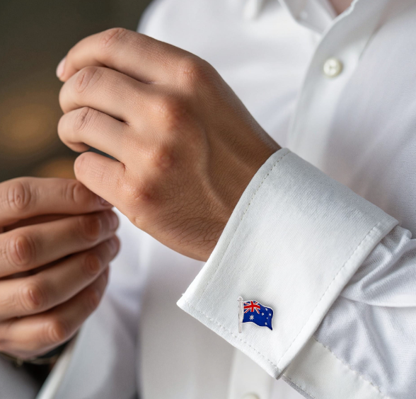 Enamel Australian Flag Wave Cufflinks