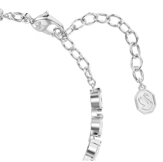 Mesmera: White Marquise Cuts Crystal Silver Bracelet