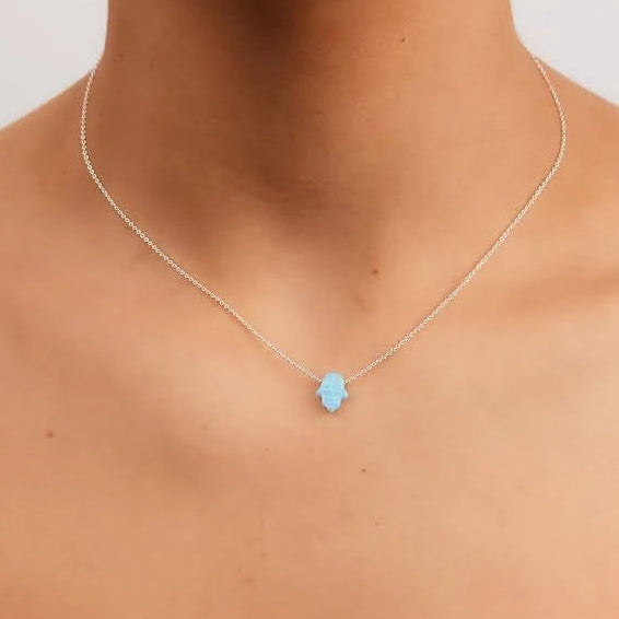 Opalite Fatima Hand Necklace - variety of colours available