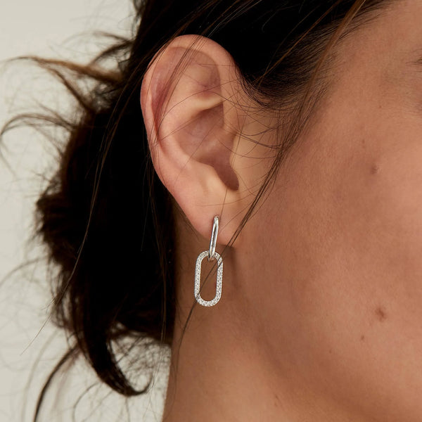 Ropes and Dreams - Rope Oval Silver Drop Earrings