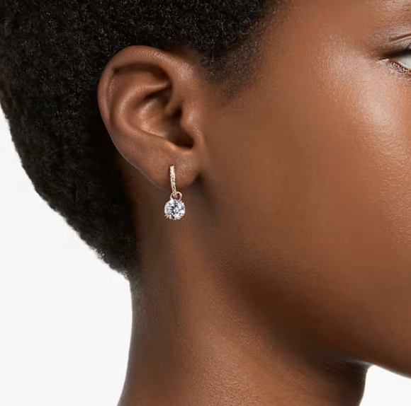 Stilla: Pave White Round Cut Drop Earrings - 3 colours