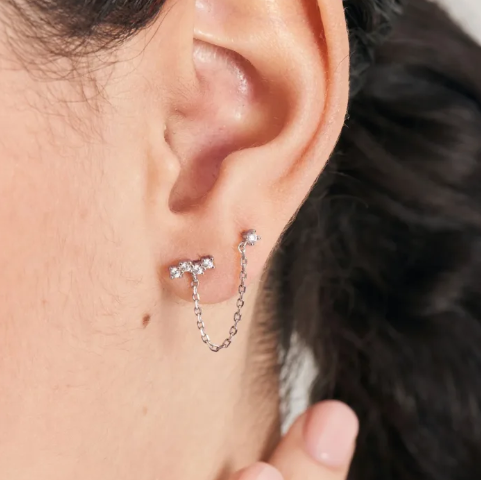 Ear Edit Capsule - Celestial Drop Chain Barbell Single Studs - 2 colours