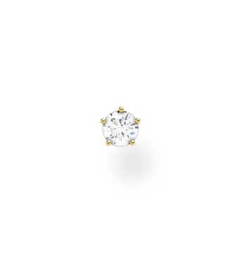 CZ White Stone Ear Single Studs - 2 colours