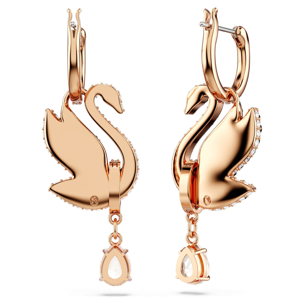 Swarovski Orecchini Jacket Iconic Swan, Cristallo Nero, Placcati Nella... |  Knot stud earrings, Gold earrings studs, Heart earrings studs