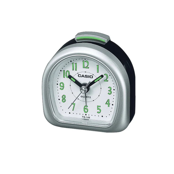 Casio Traveller Alarm Clock - Black with White Face