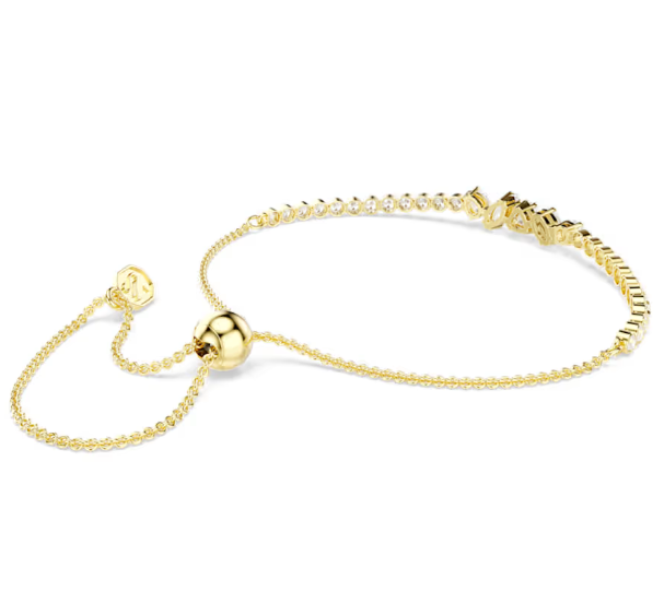 Mesmera: White Mixed Cuts Crystal Gold Bracelet