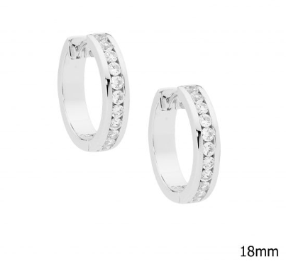 Round Channel 18mm Hoop Earrings - 2 colours