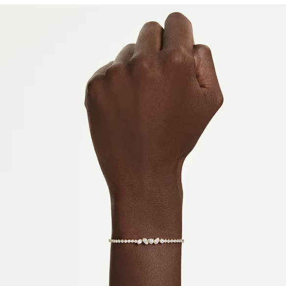 Mesmera: White Mixed Cuts Crystal Gold Bracelet