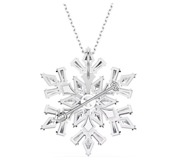 Idyllia Snowflake with Cystals Silver Pendant or Brooch