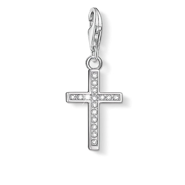 Cross with CZ Silver Charm