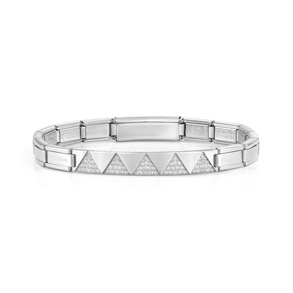 Trendsetter Stainless Steel Triangle & CZ Pattern Bracelet