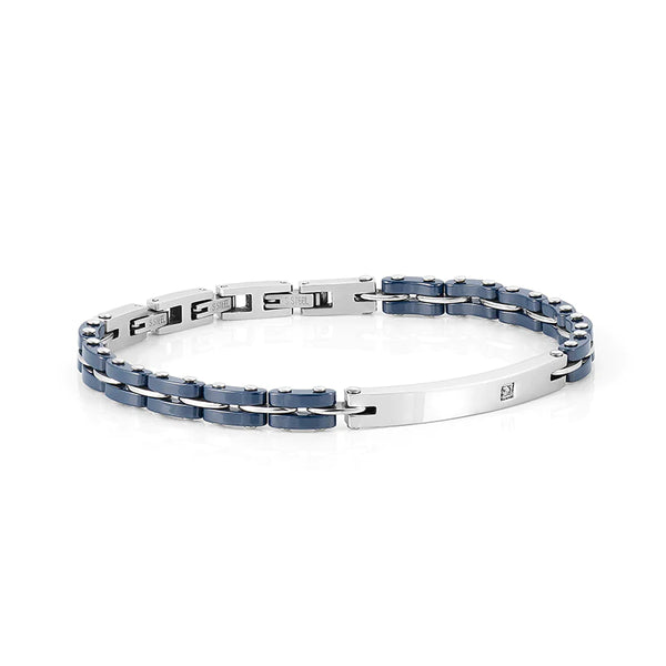 STRONG MEN'S BRACELET STEEL WITH BLUE PVD