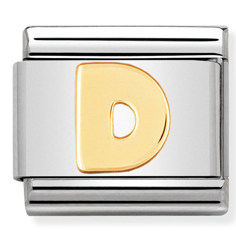 Nomination letter D yellow gold